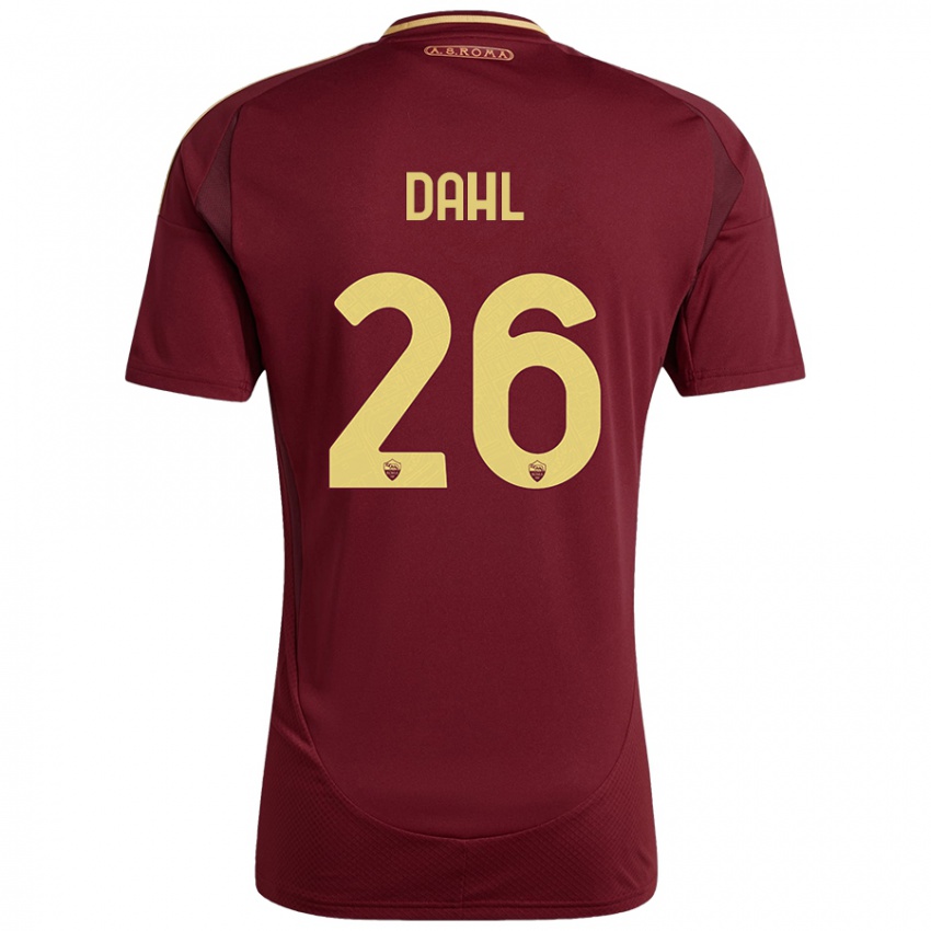 Damen Samuel Dahl #26 Rot Braun Gold Heimtrikot Trikot 2024/25 T-Shirt