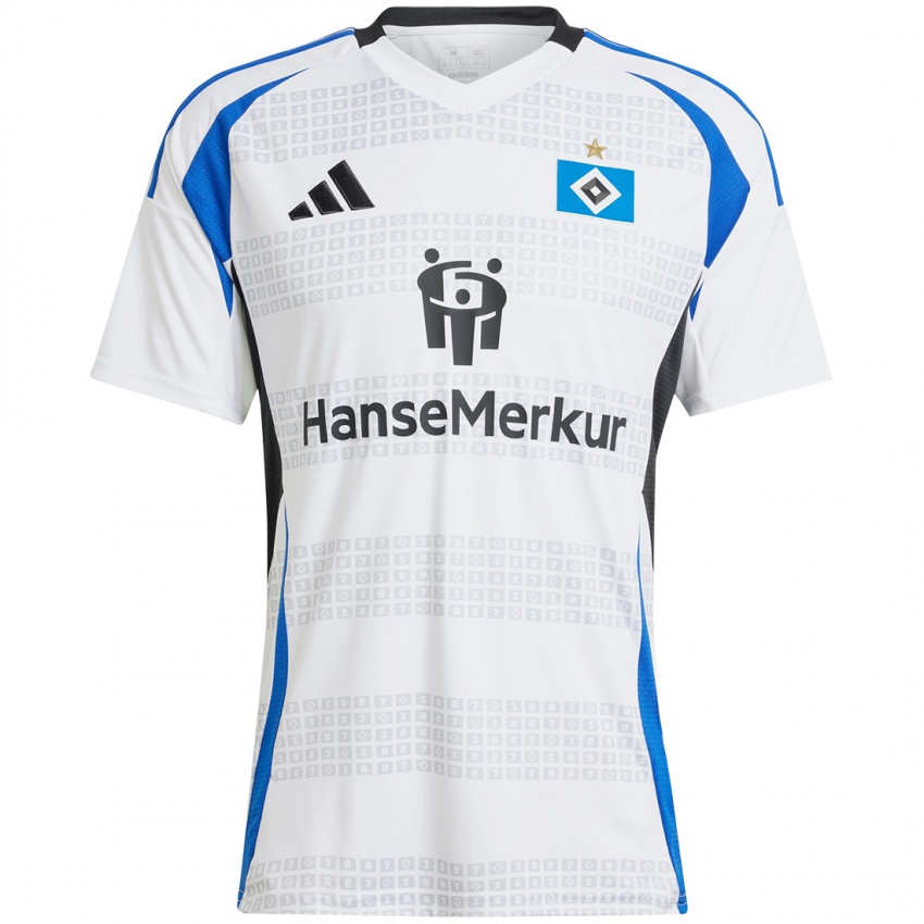 Damen Denis Simeunovic #0 Weiß Blau Heimtrikot Trikot 2024/25 T-Shirt