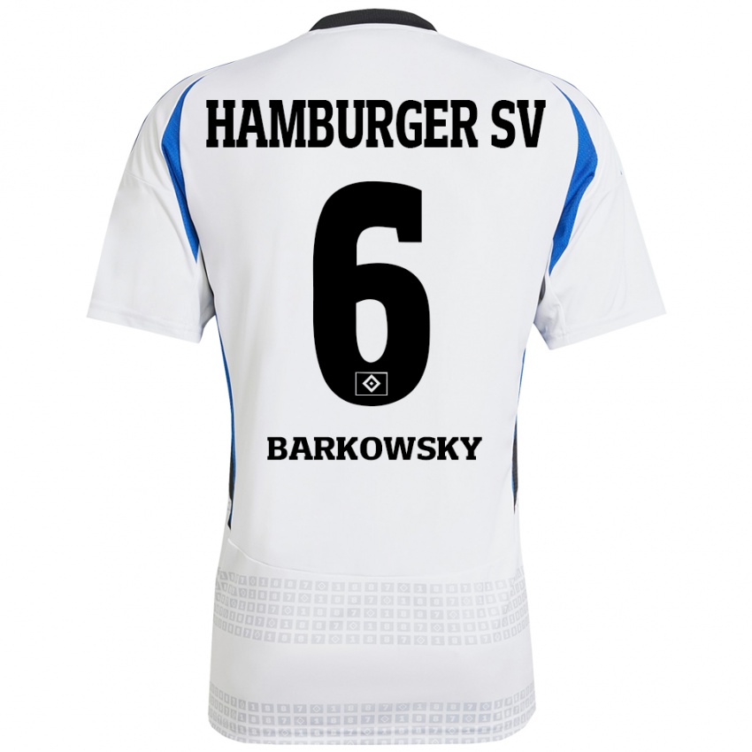 Damen Finn Barkowsky #6 Weiß Blau Heimtrikot Trikot 2024/25 T-Shirt