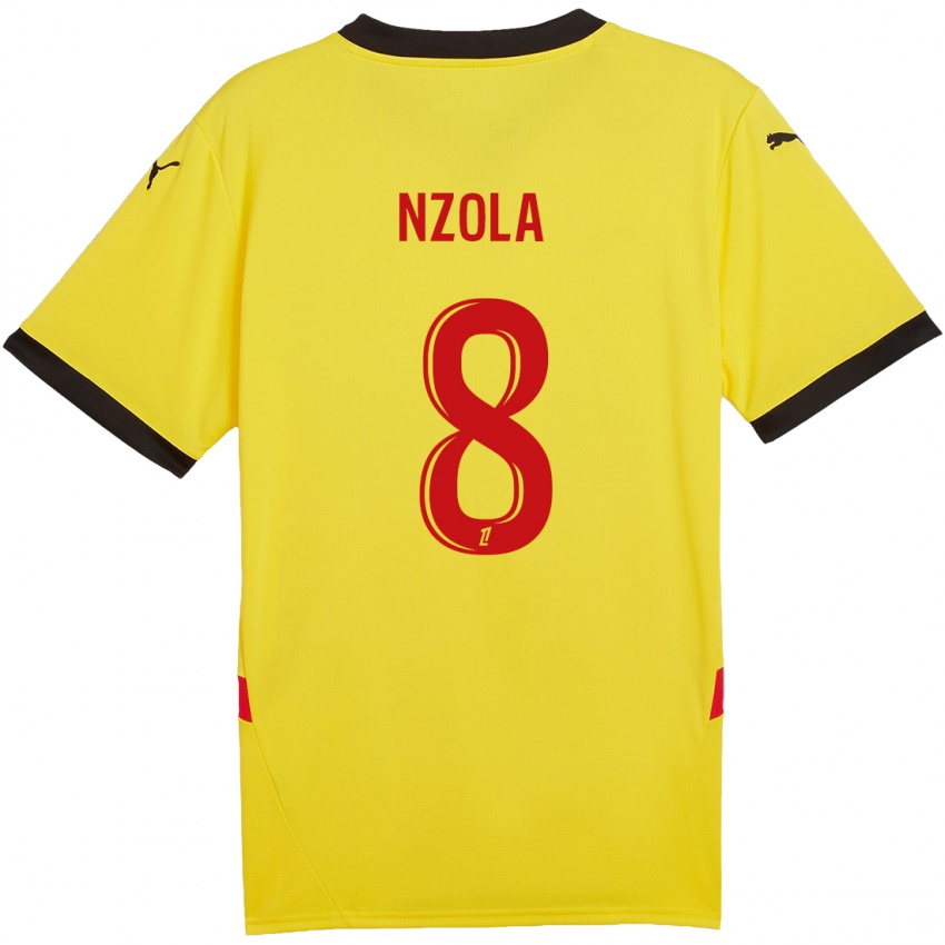 Damen M'bala Nzola #8 Gelb Rot Heimtrikot Trikot 2024/25 T-Shirt