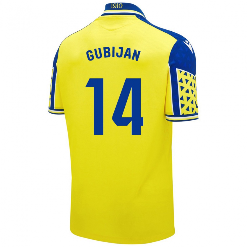 Damen Lovro Gubijan #14 Gelb Blau Heimtrikot Trikot 2024/25 T-Shirt