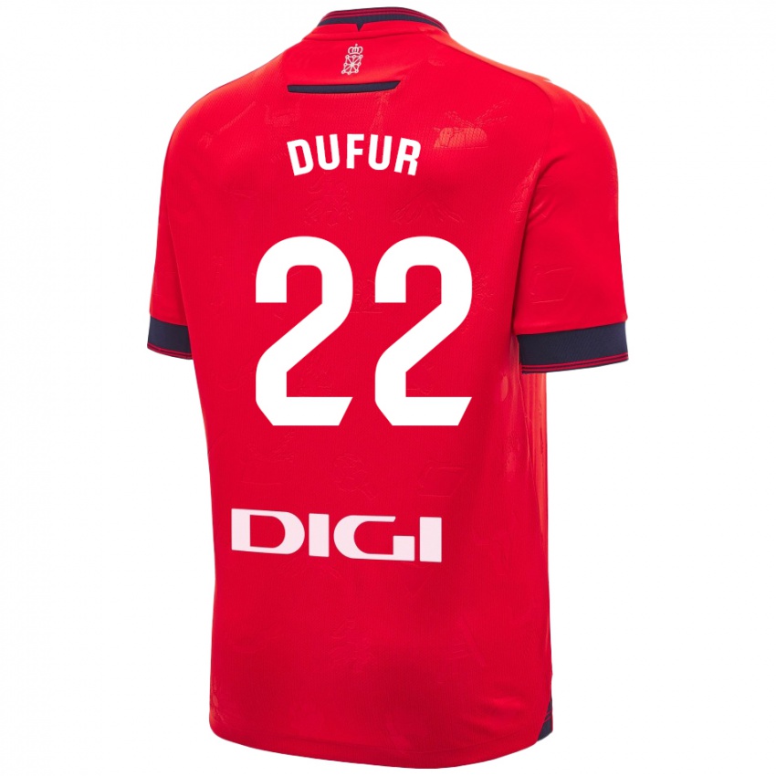 Damen Ander Dufur #22 Rot Weiß Heimtrikot Trikot 2024/25 T-Shirt