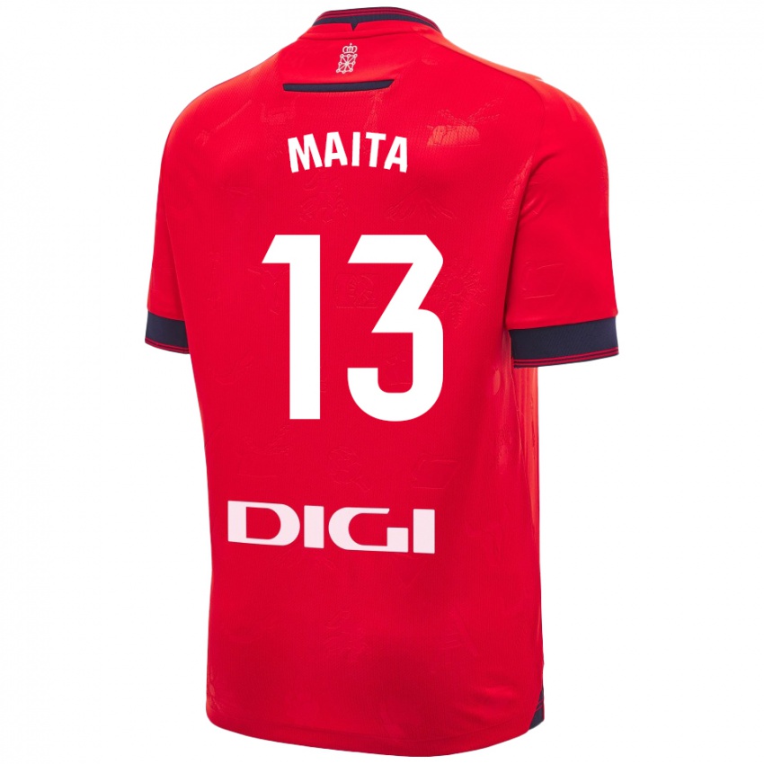 Damen Maitane Zalba Irañeta #13 Rot Weiß Heimtrikot Trikot 2024/25 T-Shirt