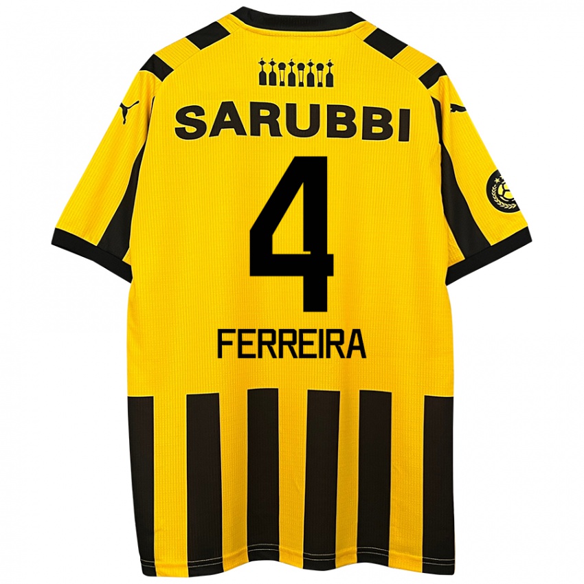 Damen Joaquín Ferreira #4 Gelb Schwarz Heimtrikot Trikot 2024/25 T-Shirt