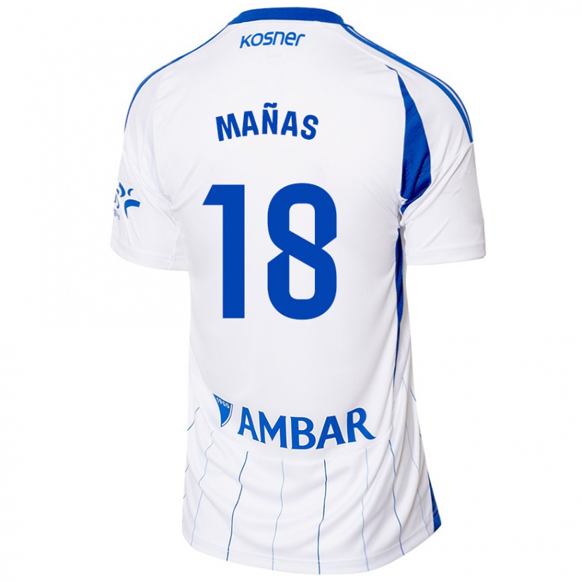 Damen Aitor Mañas #18 Rot Weiß Heimtrikot Trikot 2024/25 T-Shirt