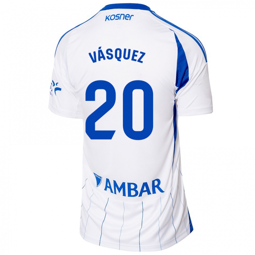 Damen José Vásquez #20 Rot Weiß Heimtrikot Trikot 2024/25 T-Shirt