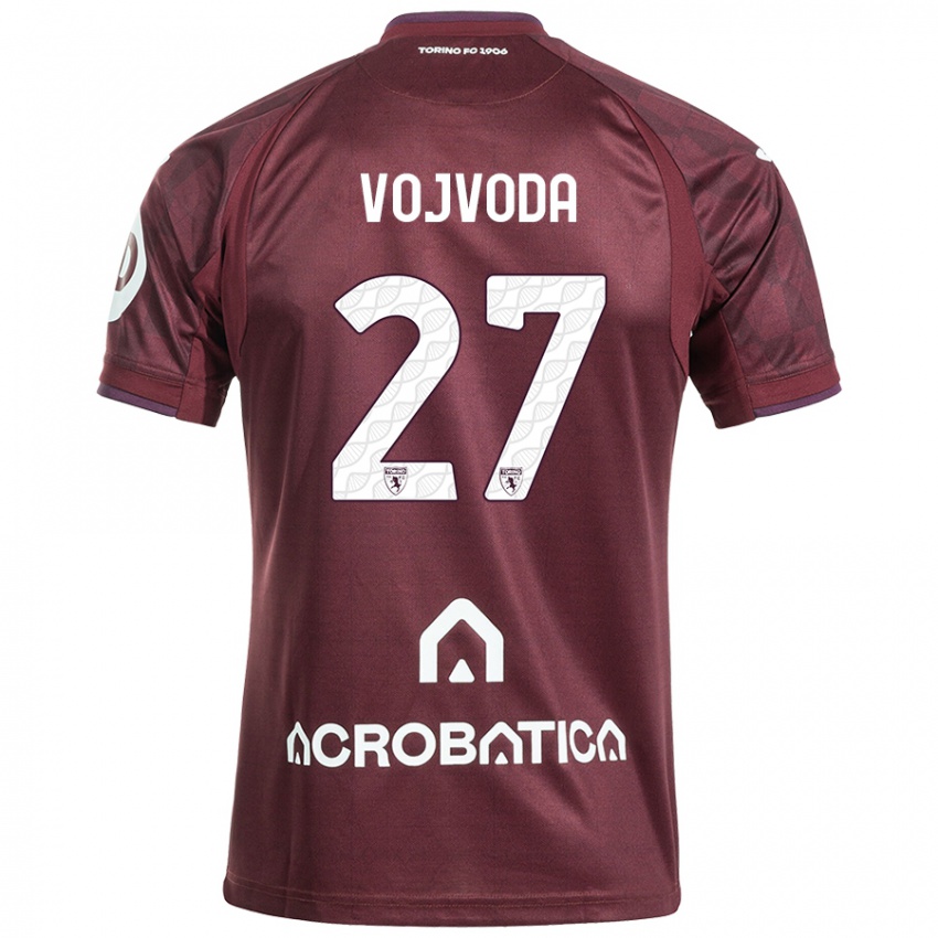 Damen Mërgim Vojvoda #27 Kastanienbraun Weiß Heimtrikot Trikot 2024/25 T-Shirt