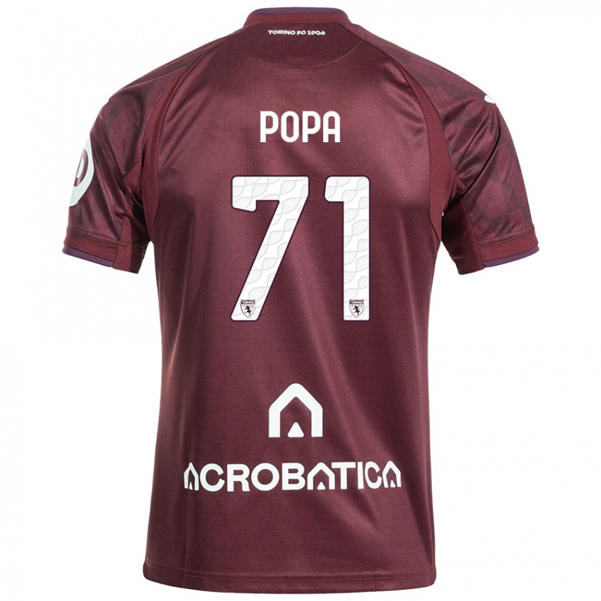 Damen Mihai Popa #71 Kastanienbraun Weiß Heimtrikot Trikot 2024/25 T-Shirt