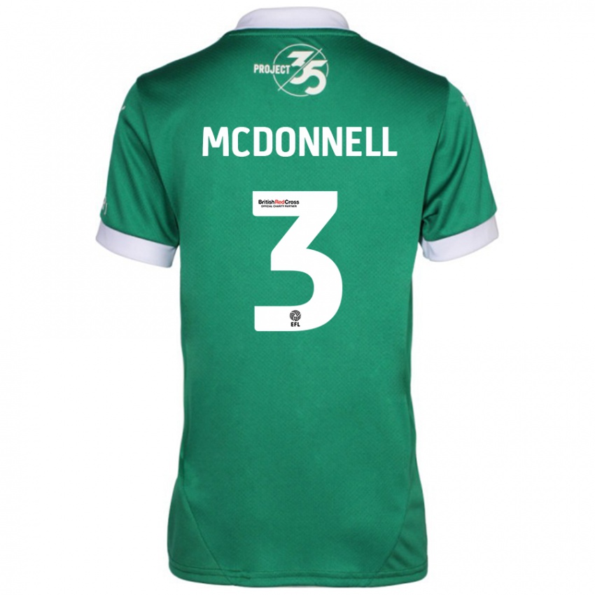 Damen Rosie Mcdonnell #3 Grün Weiß Heimtrikot Trikot 2024/25 T-Shirt