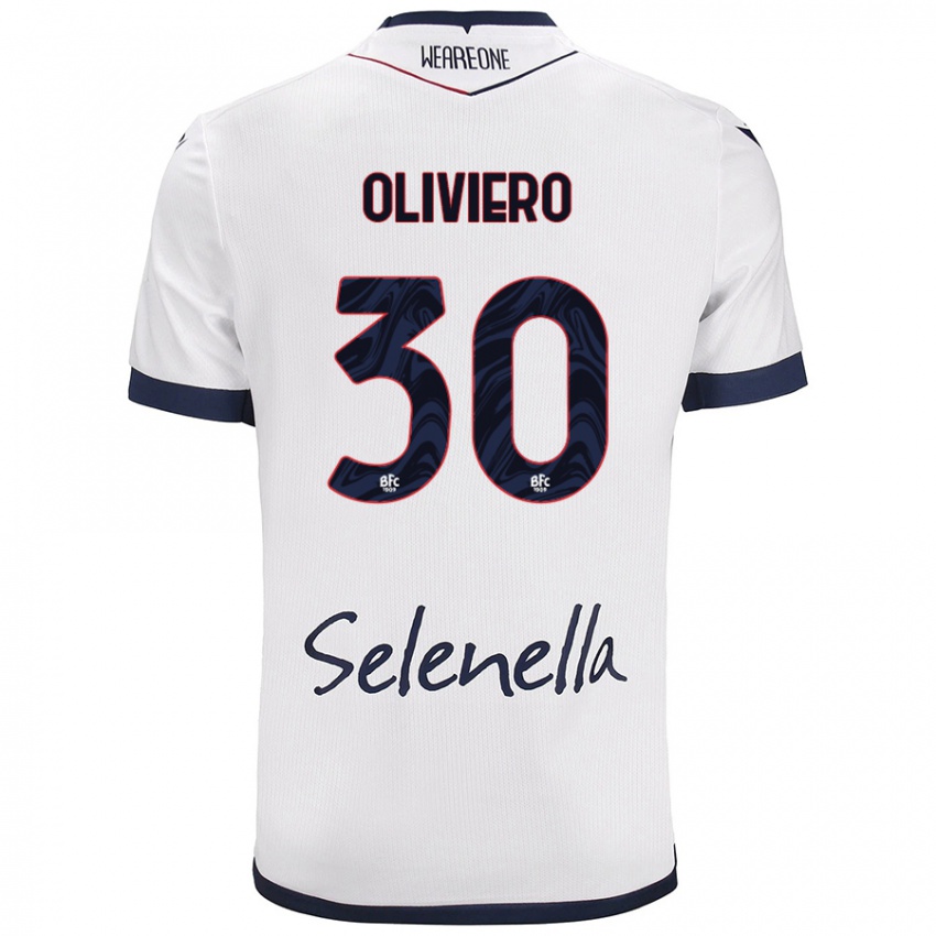 Damen Andrea Oliviero #30 Weiß Königsblau Auswärtstrikot Trikot 2024/25 T-Shirt