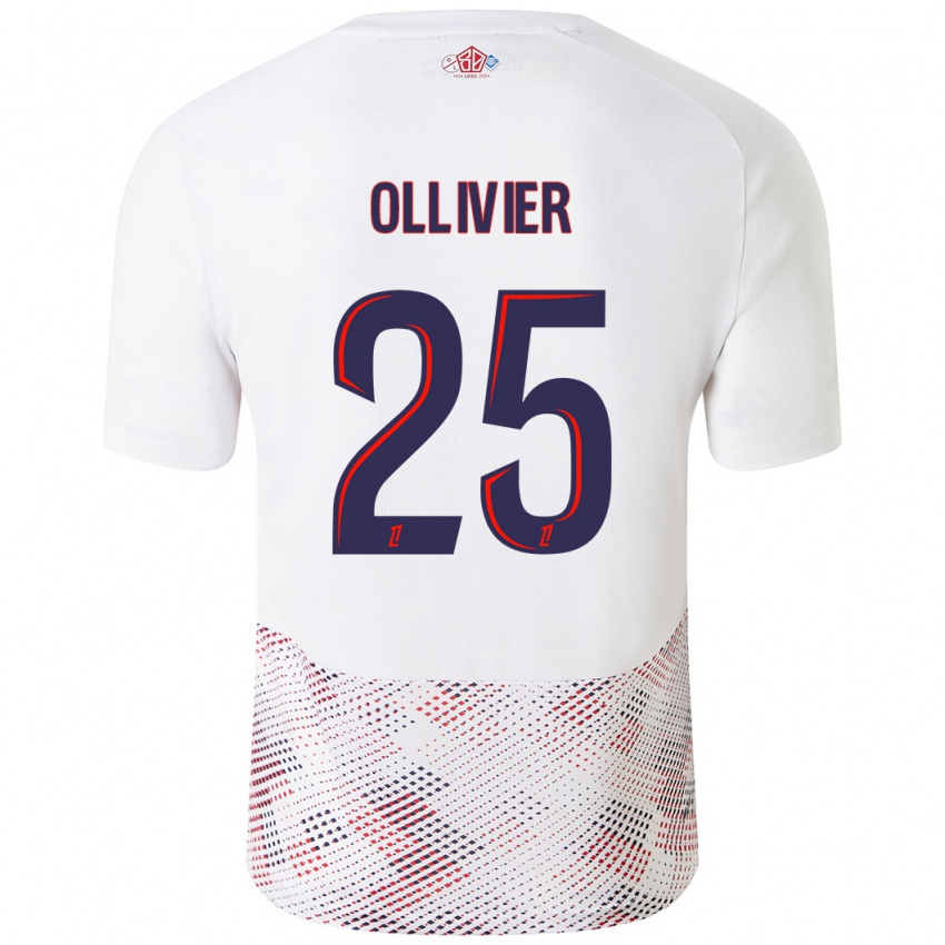 Damen Agathe Ollivier #25 Weiß Königsblau Auswärtstrikot Trikot 2024/25 T-Shirt