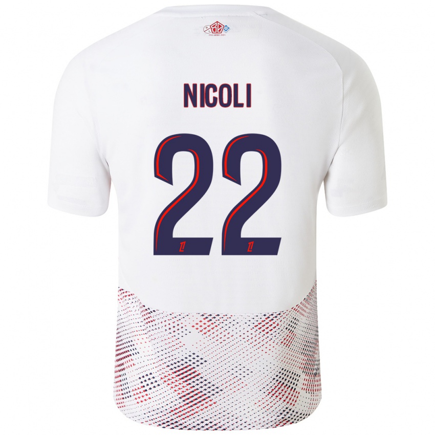 Damen Morgane Nicoli #22 Weiß Königsblau Auswärtstrikot Trikot 2024/25 T-Shirt