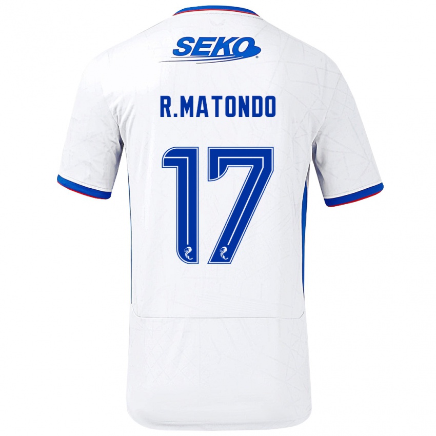 Damen Rabbi Matondo #17 Weiß Blau Auswärtstrikot Trikot 2024/25 T-Shirt