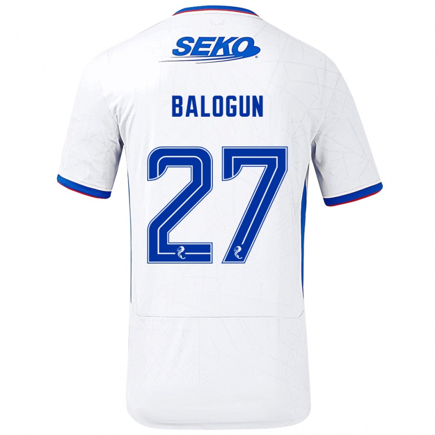 Damen Leon Balogun #27 Weiß Blau Auswärtstrikot Trikot 2024/25 T-Shirt