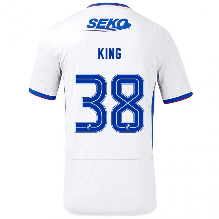 Damen Leon King #38 Weiß Blau Auswärtstrikot Trikot 2024/25 T-Shirt