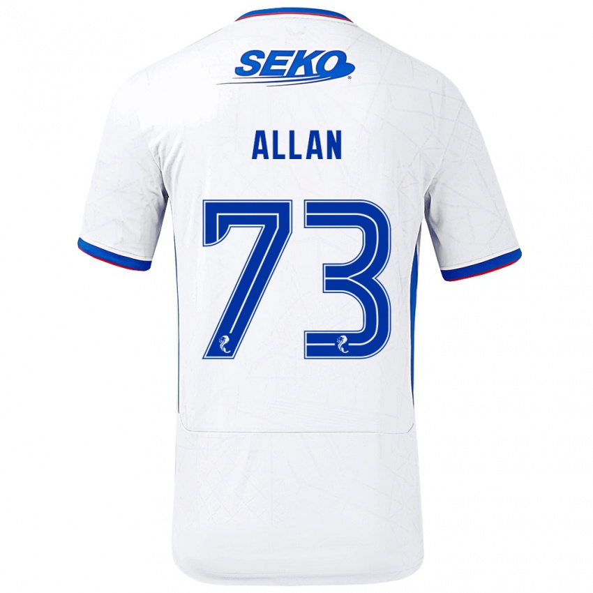 Damen Connor Allan #73 Weiß Blau Auswärtstrikot Trikot 2024/25 T-Shirt