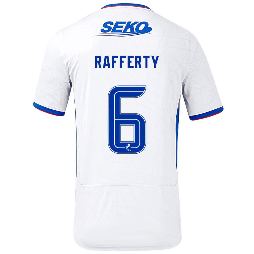 Damen Laura Rafferty #6 Weiß Blau Auswärtstrikot Trikot 2024/25 T-Shirt