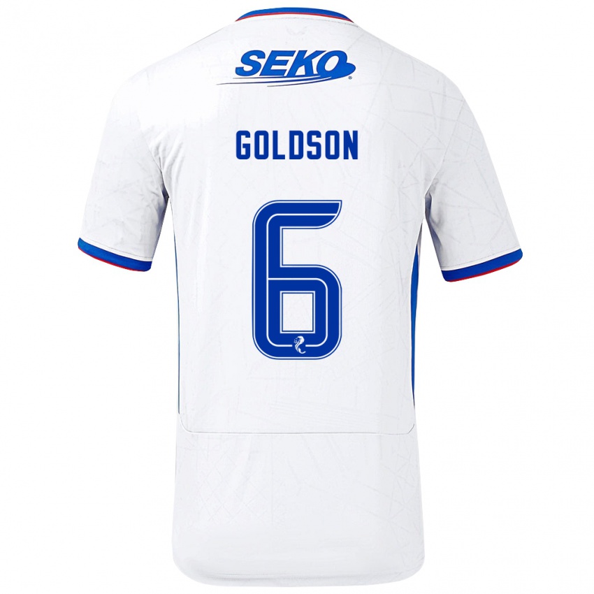 Damen Connor Goldson #6 Weiß Blau Auswärtstrikot Trikot 2024/25 T-Shirt