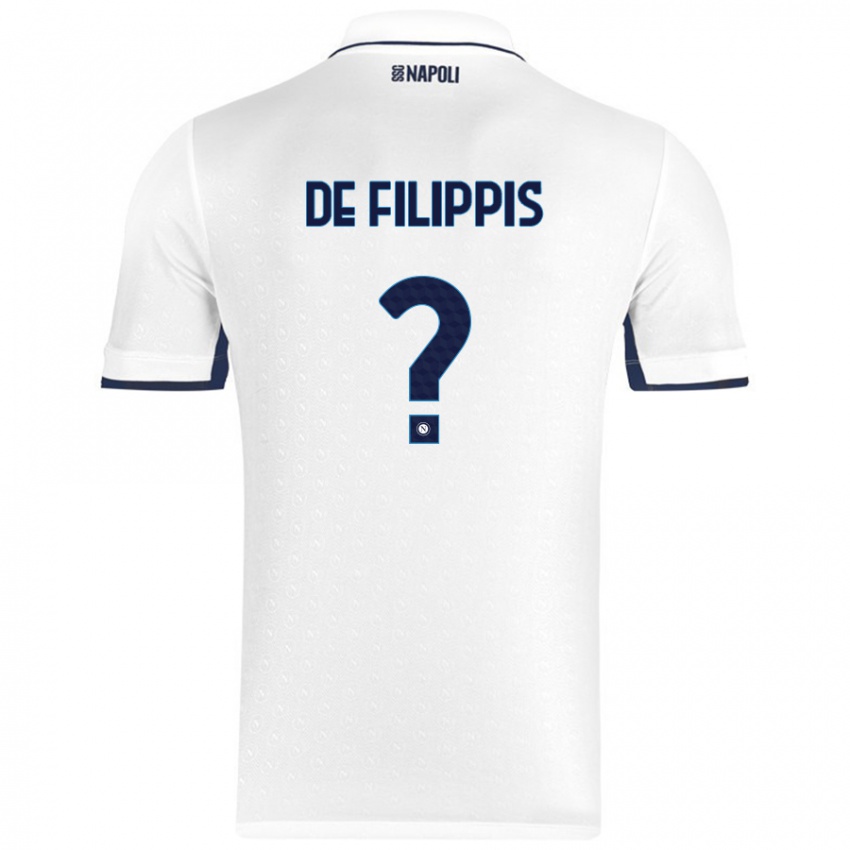 Damen Antonio De Filippis #0 Weiß Königsblau Auswärtstrikot Trikot 2024/25 T-Shirt