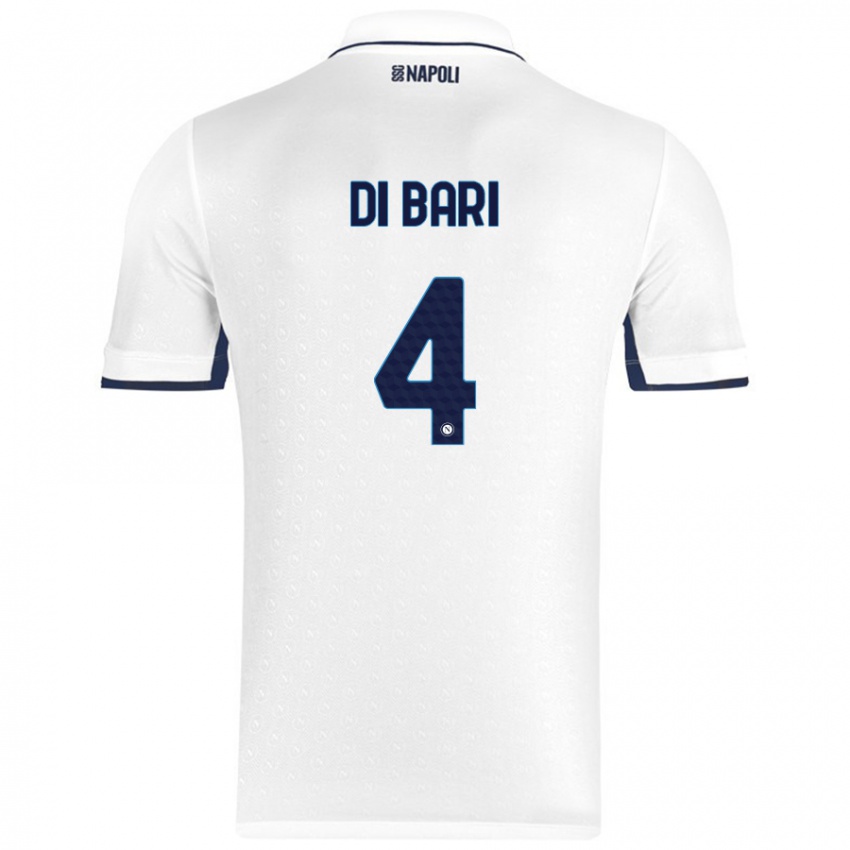 Damen Martina Di Bari #4 Weiß Königsblau Auswärtstrikot Trikot 2024/25 T-Shirt