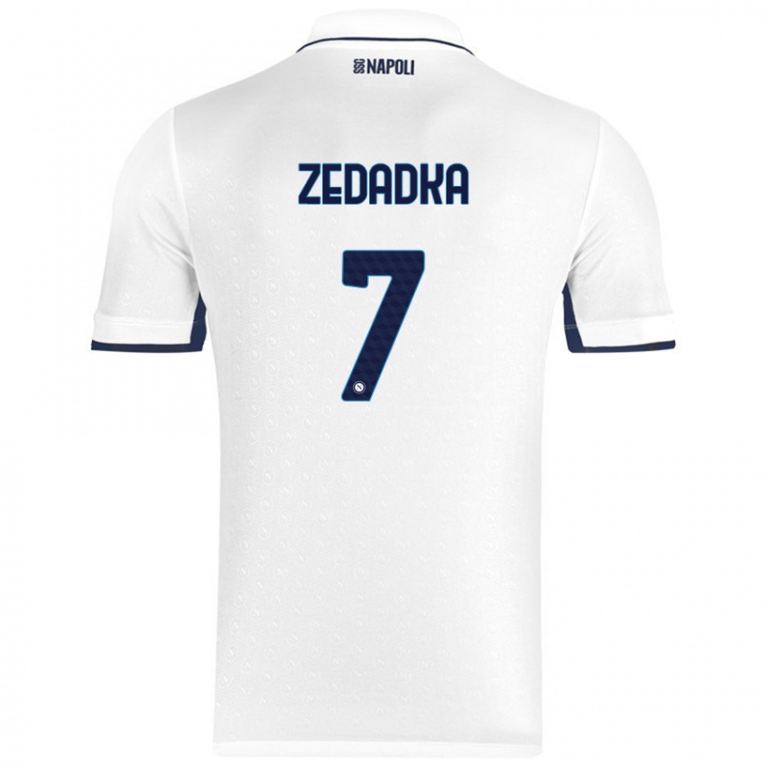 Damen Karim Zedadka #7 Weiß Königsblau Auswärtstrikot Trikot 2024/25 T-Shirt