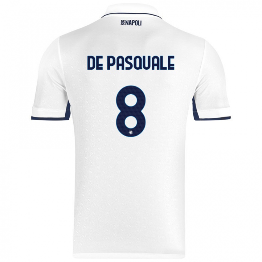 Damen Dylan De Pasquale #8 Weiß Königsblau Auswärtstrikot Trikot 2024/25 T-Shirt