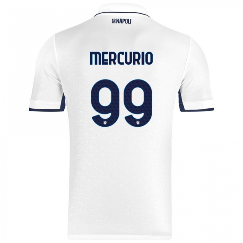 Damen Giovanni Mercurio #99 Weiß Königsblau Auswärtstrikot Trikot 2024/25 T-Shirt