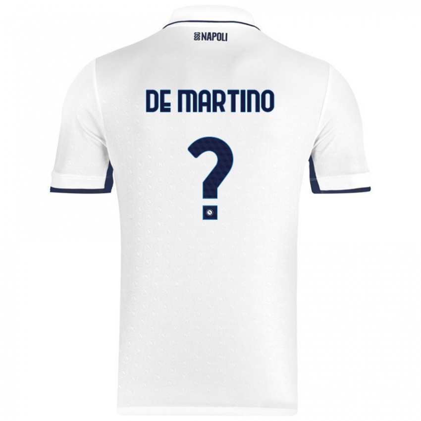 Damen Enrico Pio De Martino #0 Weiß Königsblau Auswärtstrikot Trikot 2024/25 T-Shirt