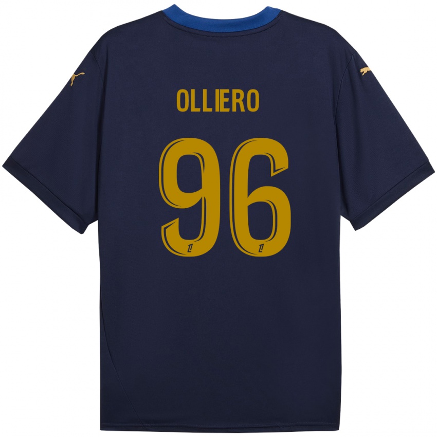 Damen Alexandre Olliero #96 Marineblau Gold Auswärtstrikot Trikot 2024/25 T-Shirt