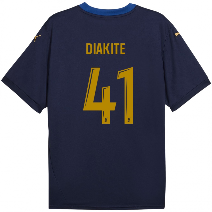 Damen Ibrahim Diakité #41 Marineblau Gold Auswärtstrikot Trikot 2024/25 T-Shirt