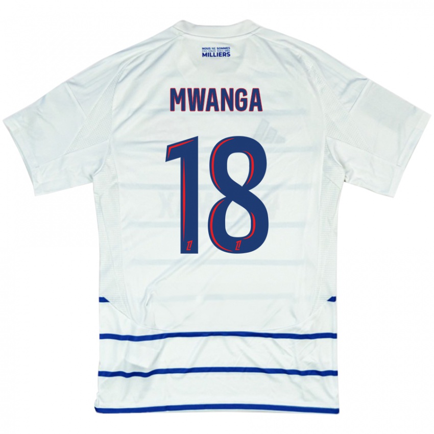 Damen Junior Mwanga #18 Weiß Blau Auswärtstrikot Trikot 2024/25 T-Shirt