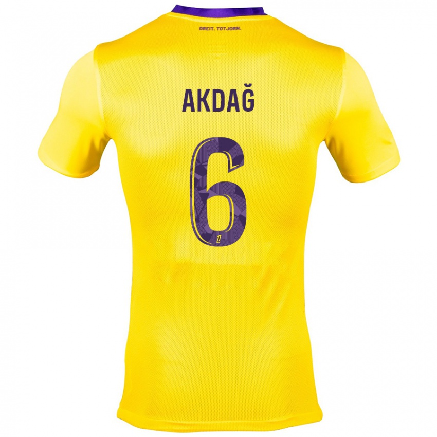 Damen Ümit Akdağ #6 Gelb Lila Auswärtstrikot Trikot 2024/25 T-Shirt