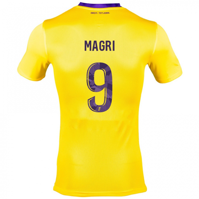 Damen Frank Magri #9 Gelb Lila Auswärtstrikot Trikot 2024/25 T-Shirt