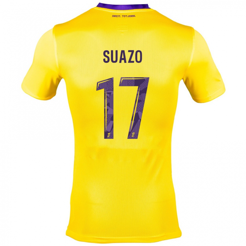 Damen Gabriel Suazo #17 Gelb Lila Auswärtstrikot Trikot 2024/25 T-Shirt