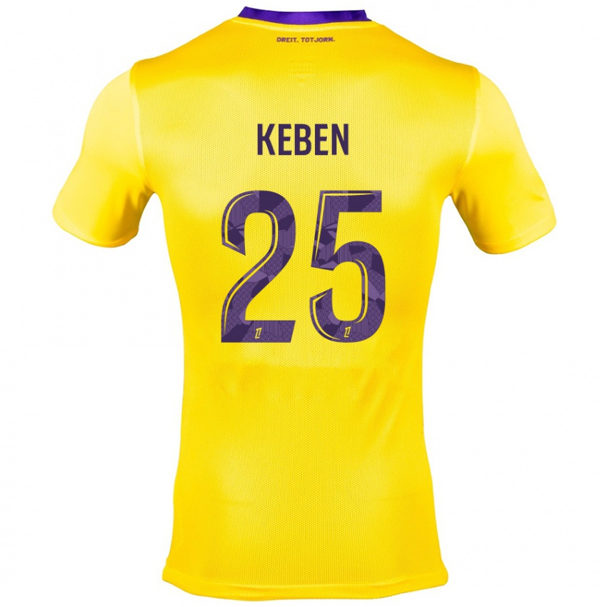 Damen Kévin Keben #25 Gelb Lila Auswärtstrikot Trikot 2024/25 T-Shirt