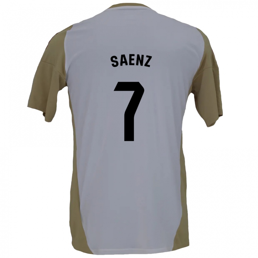 Damen Raúl Sáenz #7 Braunweiß Auswärtstrikot Trikot 2024/25 T-Shirt