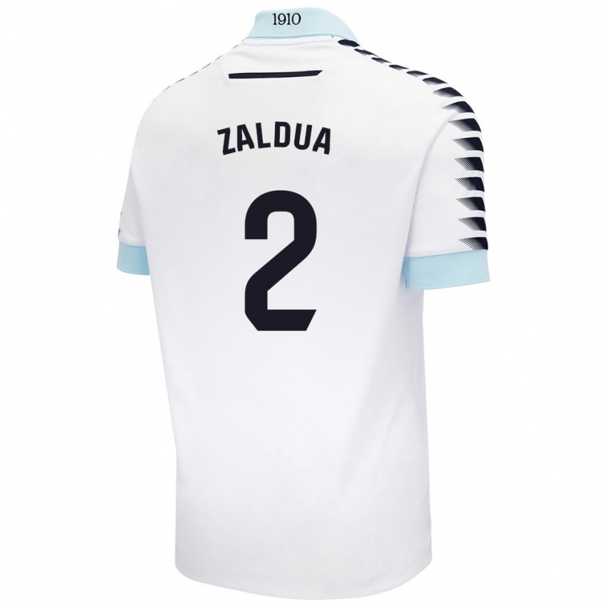 Damen Joseba Zaldua #2 Weiß Blau Auswärtstrikot Trikot 2024/25 T-Shirt