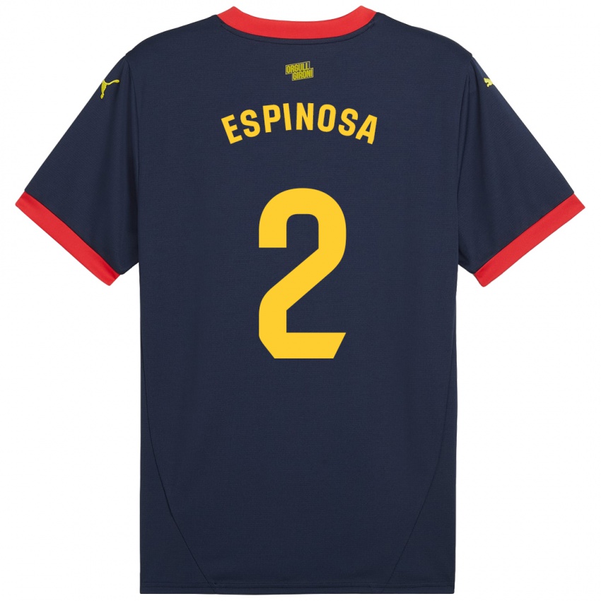 Damen Bernardo Espinosa #2 Marinerot Auswärtstrikot Trikot 2024/25 T-Shirt