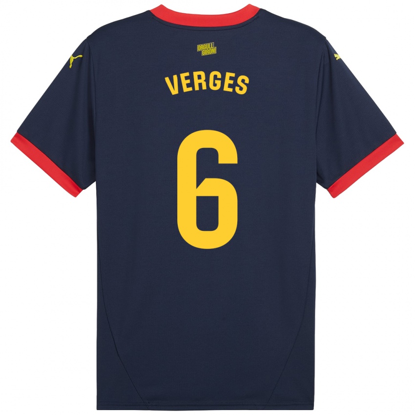 Damen Mar Vergés #6 Marinerot Auswärtstrikot Trikot 2024/25 T-Shirt