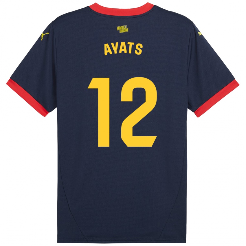 Damen Mònica Ayats #12 Marinerot Auswärtstrikot Trikot 2024/25 T-Shirt