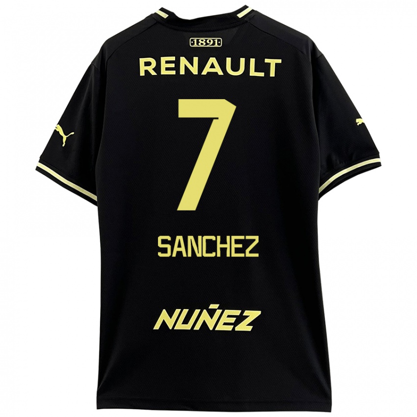 Damen Carlos Sánchez #7 Schwarz Gelb Auswärtstrikot Trikot 2024/25 T-Shirt