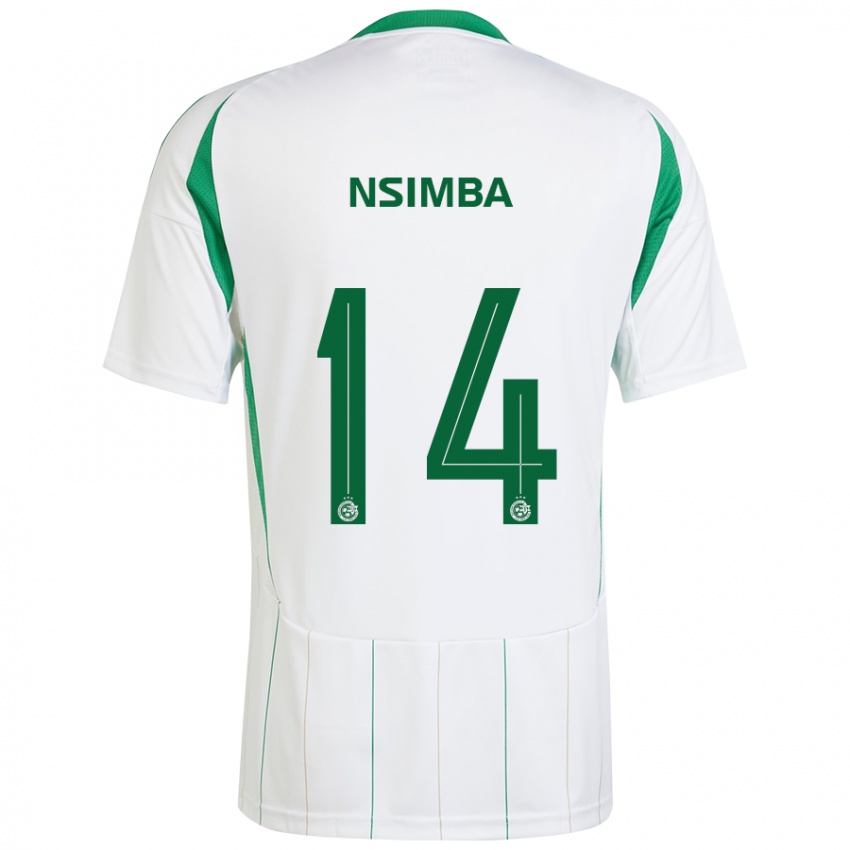 Damen Vital Nsimba #14 Weiß Grün Auswärtstrikot Trikot 2024/25 T-Shirt