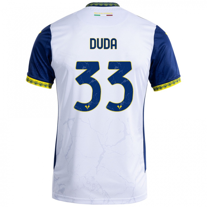 Damen Ondrej Duda #33 Weiß Blau Auswärtstrikot Trikot 2024/25 T-Shirt