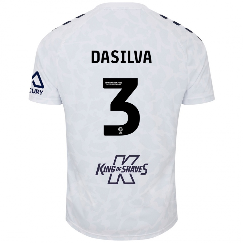 Damen Jay Dasilva #3 Weiß Auswärtstrikot Trikot 2024/25 T-Shirt