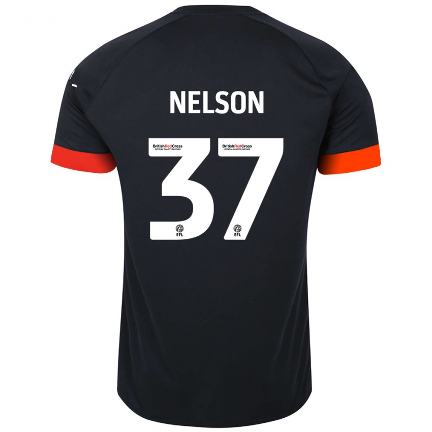 Damen Zack Nelson #37 Schwarz Orange Auswärtstrikot Trikot 2024/25 T-Shirt