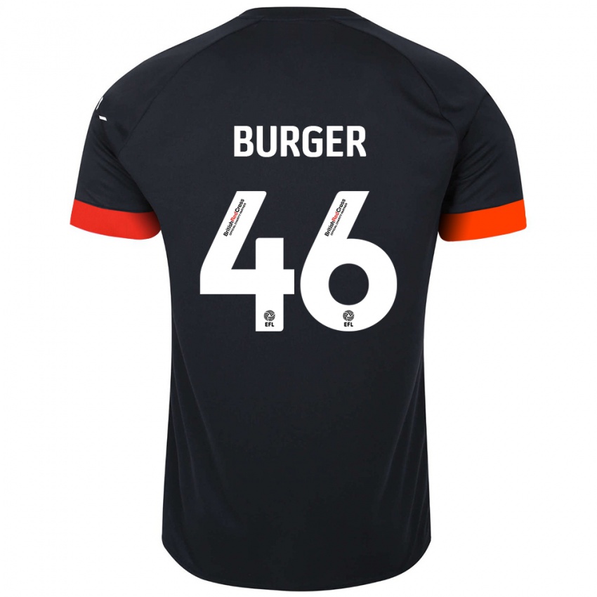 Damen Jake Burger #46 Schwarz Orange Auswärtstrikot Trikot 2024/25 T-Shirt