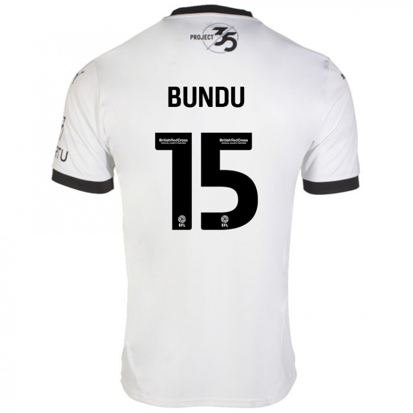 Damen Mustapha Bundu #15 Weiß Schwarz Auswärtstrikot Trikot 2024/25 T-Shirt