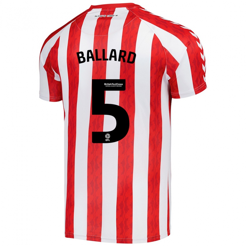 Kinder Daniel Ballard #5 Rot Weiß Heimtrikot Trikot 2024/25 T-Shirt