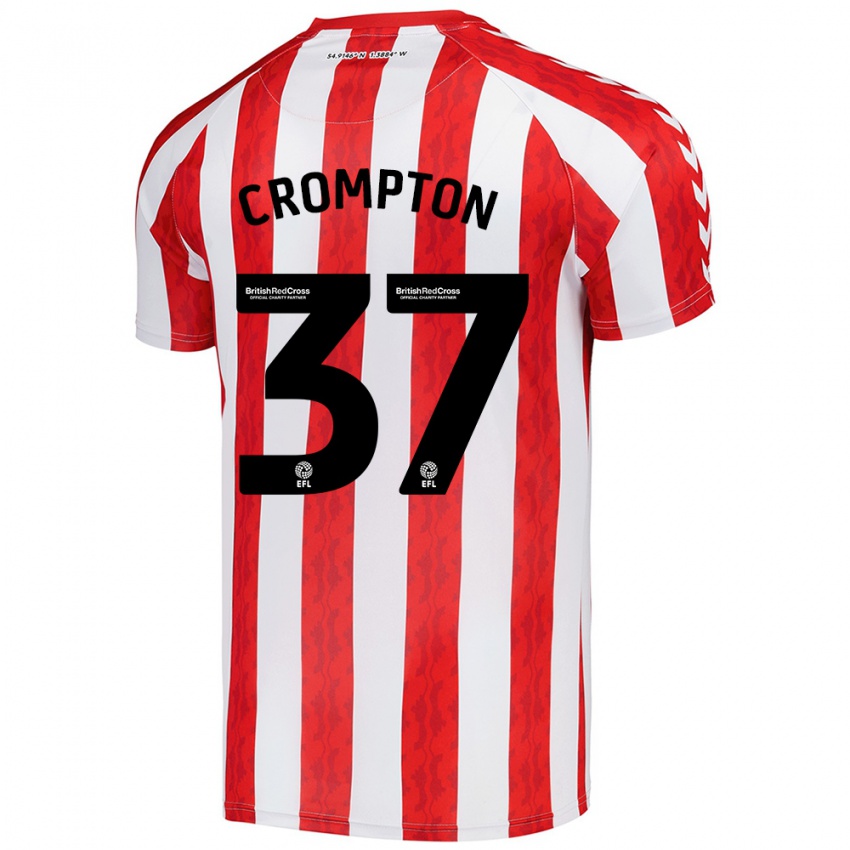 Kinder Ben Crompton #37 Rot Weiß Heimtrikot Trikot 2024/25 T-Shirt