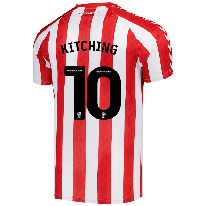 Kinder Katie Kitching #10 Rot Weiß Heimtrikot Trikot 2024/25 T-Shirt